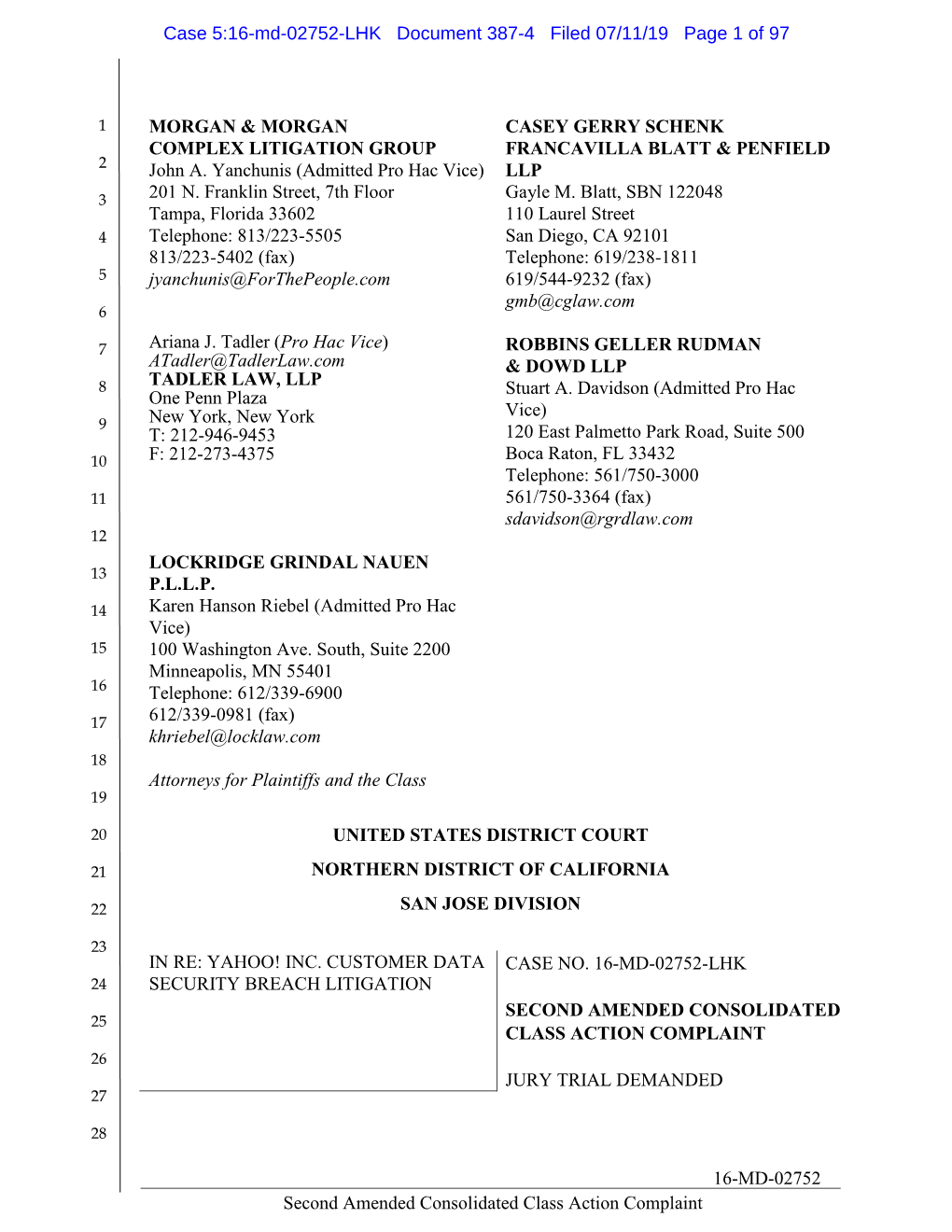 Second Amended Consolidated Class Action Complaint.Pdf