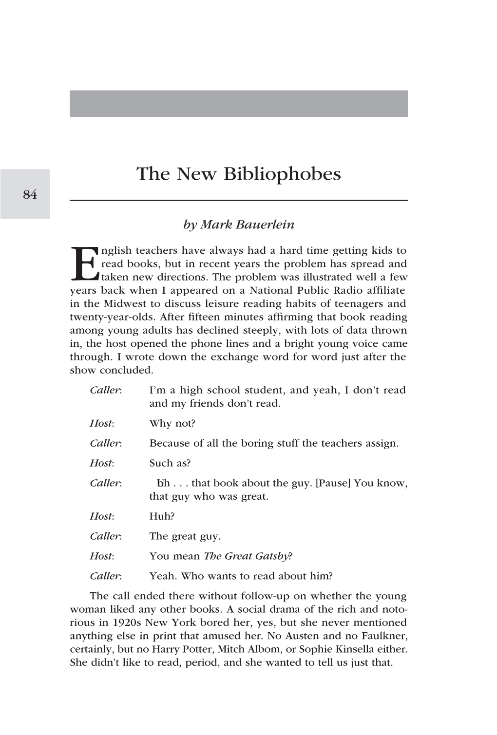 The New Bibliophobes 84