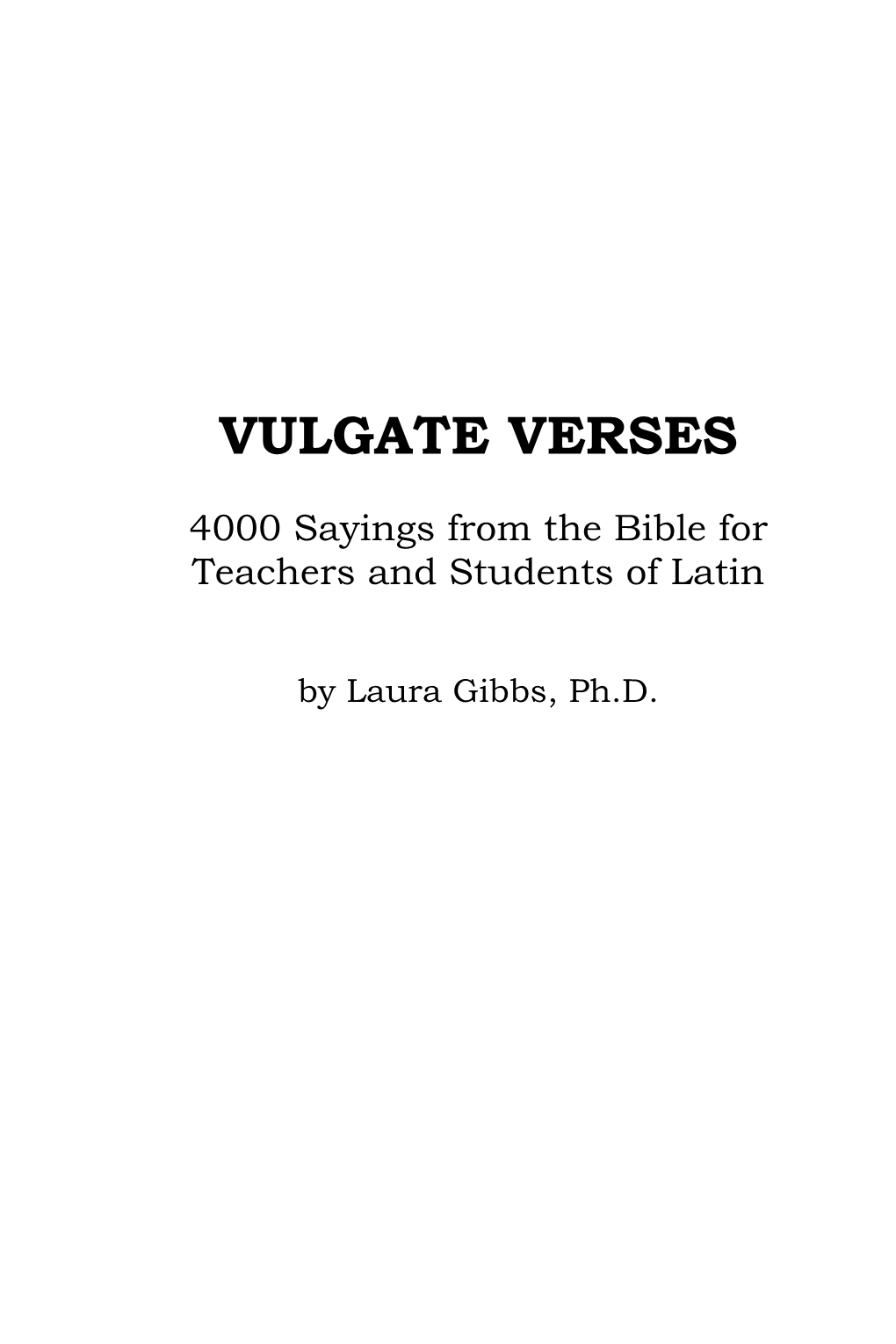 Vulgate Verses