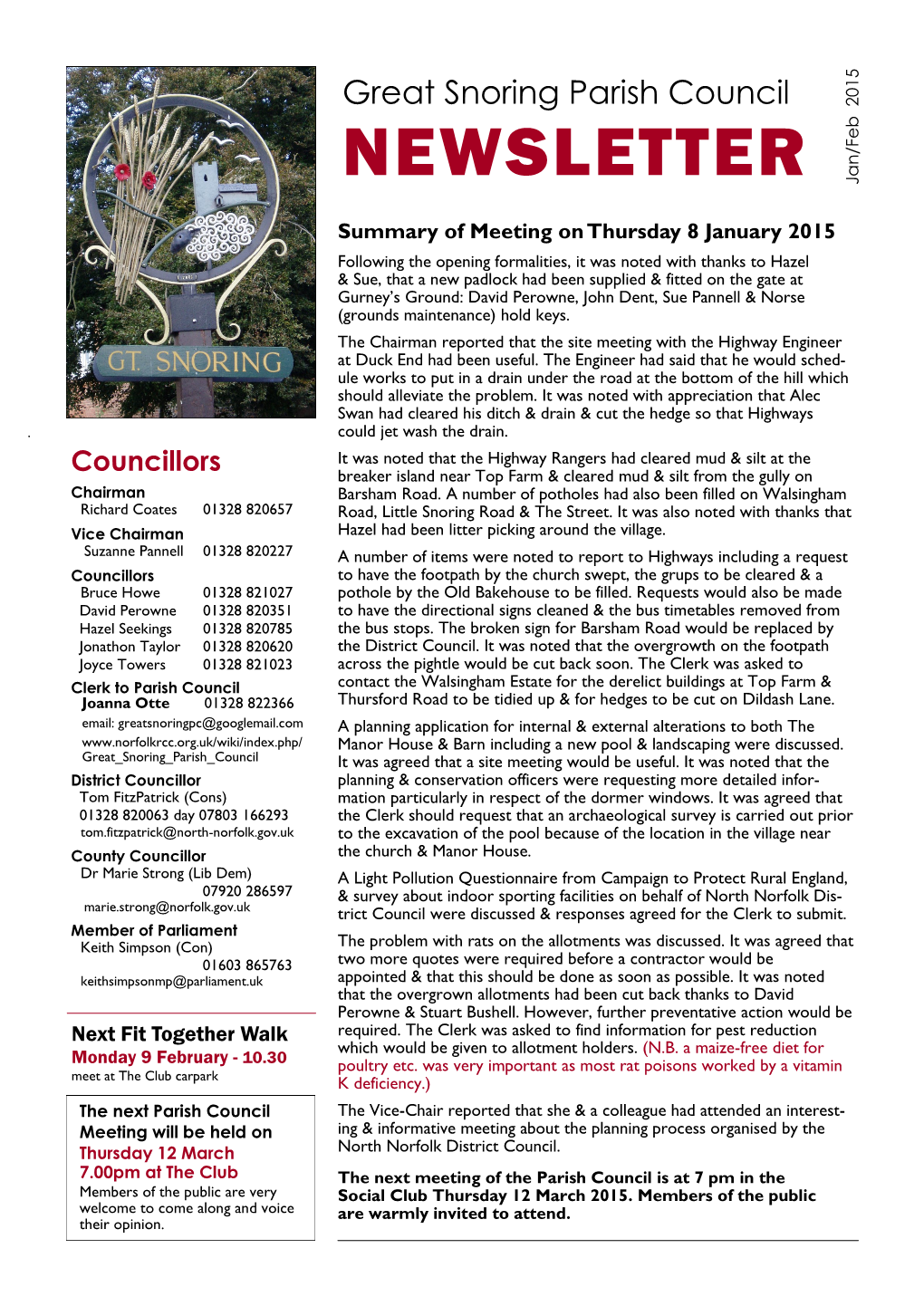 NEWSLETTER 2015 Jan/Feb