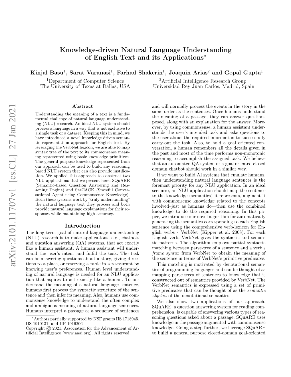 Arxiv:2101.11707V1 [Cs.CL] 27 Jan 2021 Knowing User’S Preferences