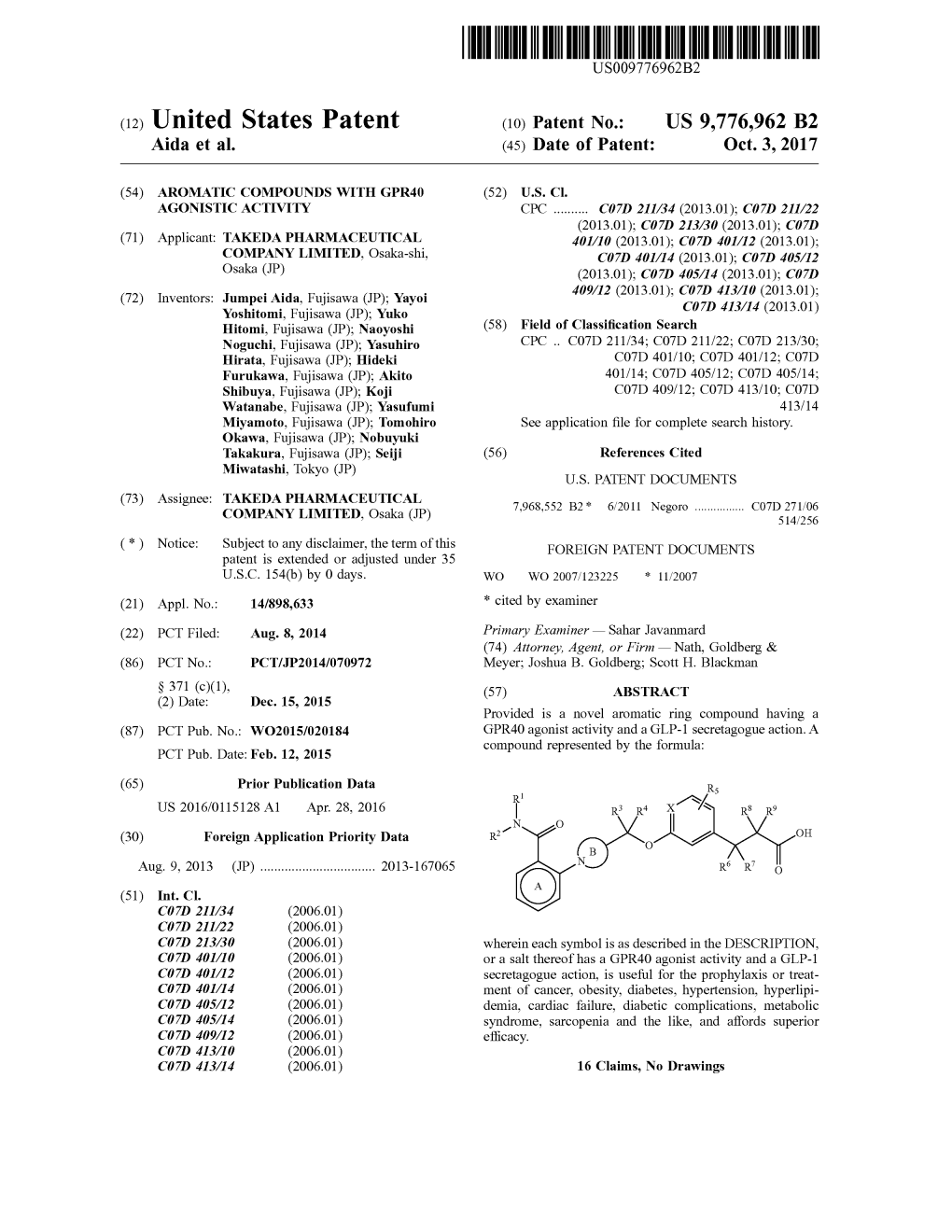 THAT ARALILULUKUUTUUS009776962B2 (12 ) United States Patent ( 10) Patent No