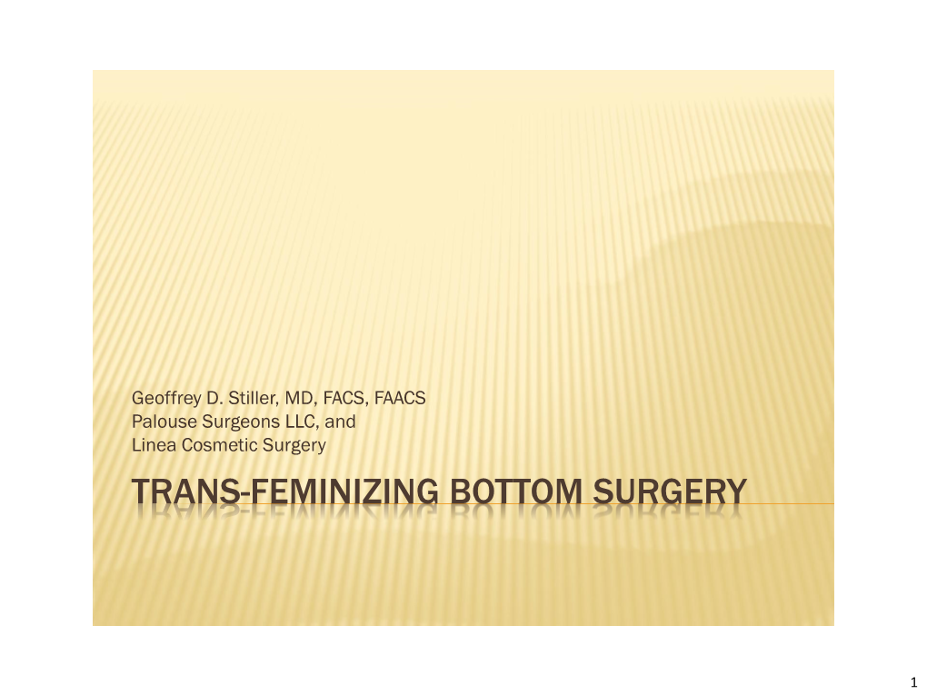 Trans-Feminizing Bottom Surgery