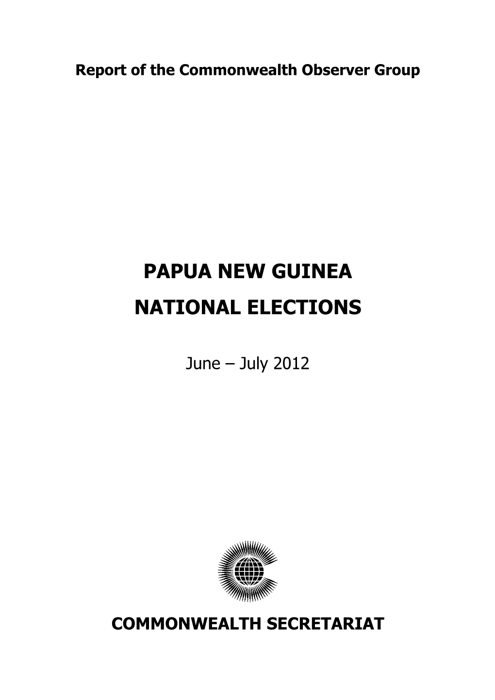 Papua New Guinea National Elections