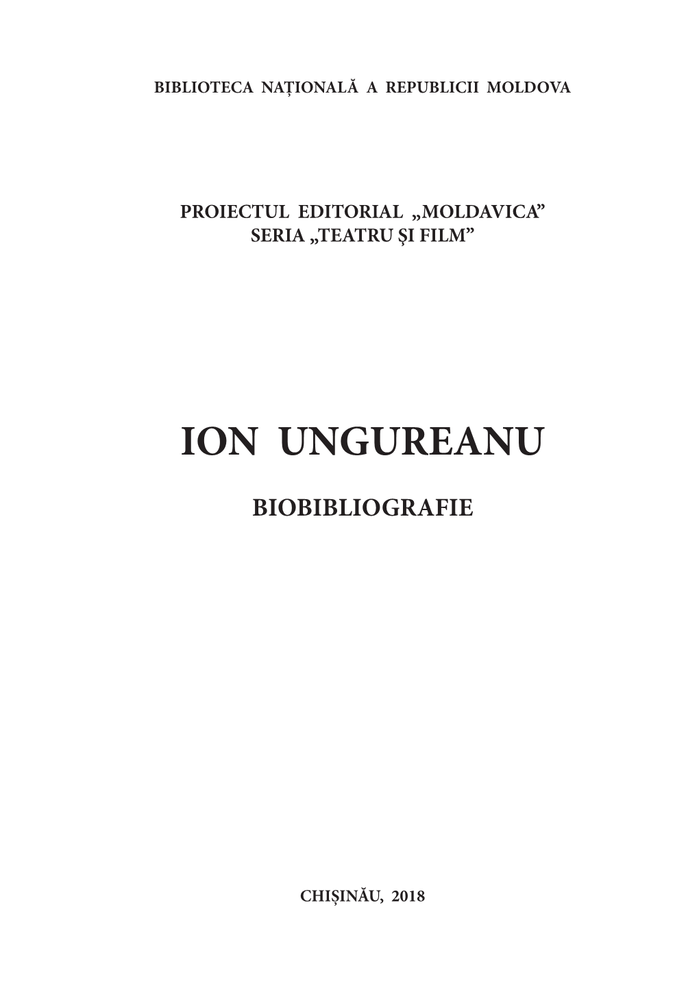 Biobibliografia Ion Ungureanu