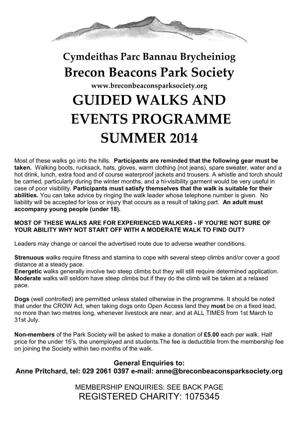 Guided Walks and Events Programme Summer 2014