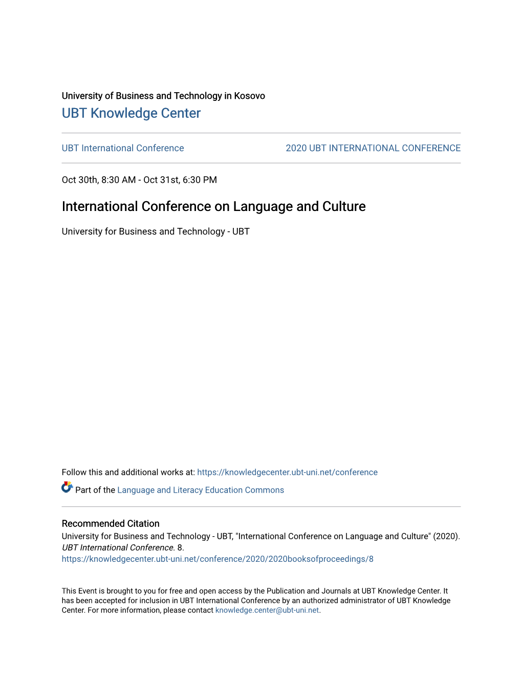 International Conference on Language and Culture