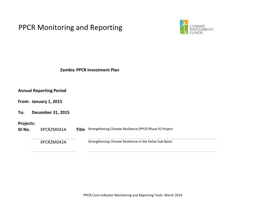 Zambia PPCR Investment Plan