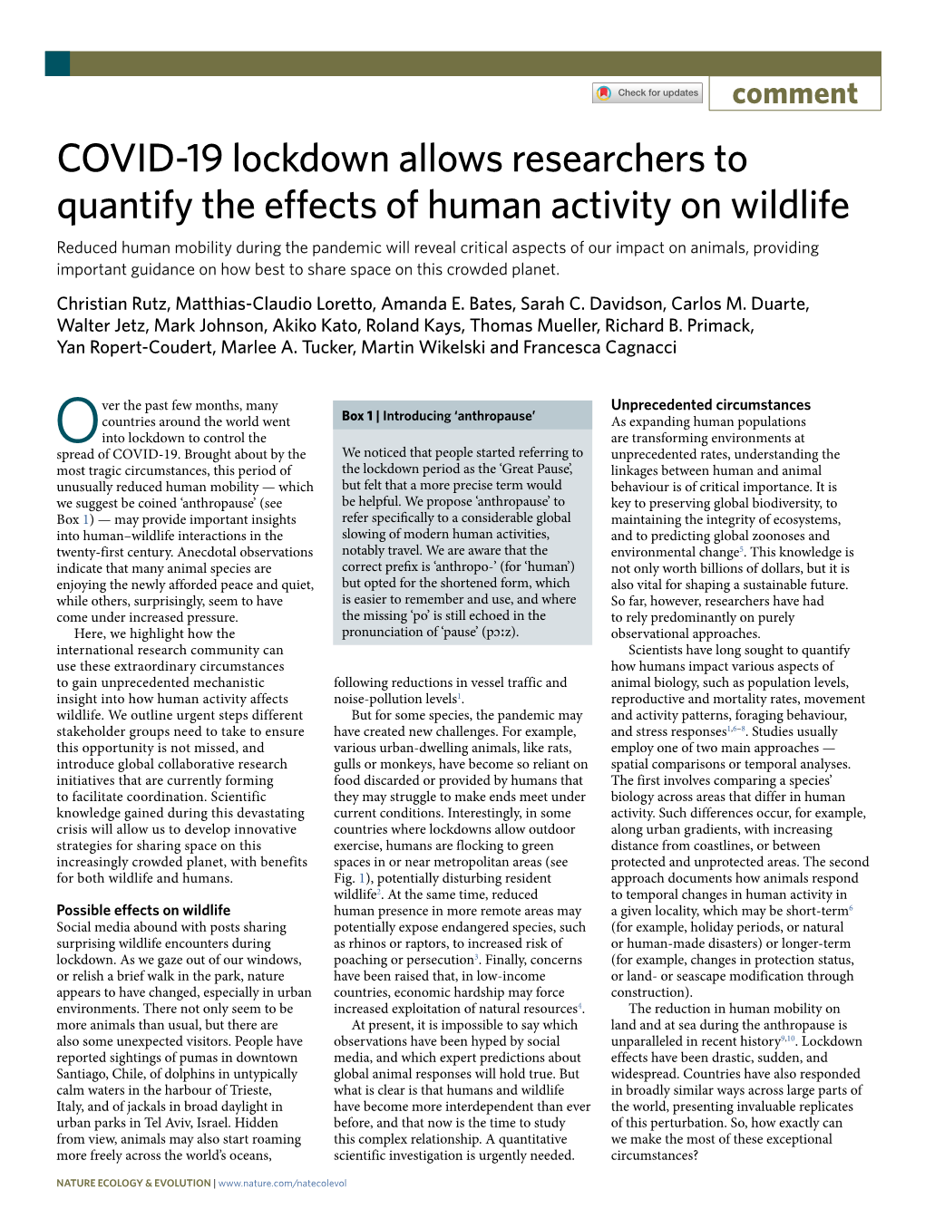 COVID-19 Lockdown Allows Researchers to Quantify the Effects Of