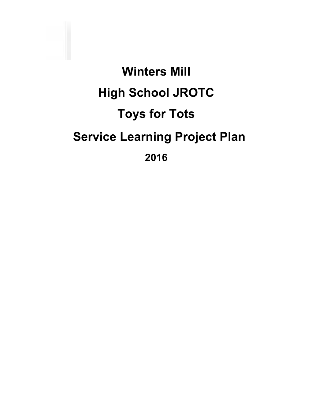 Service Learning Project Plan