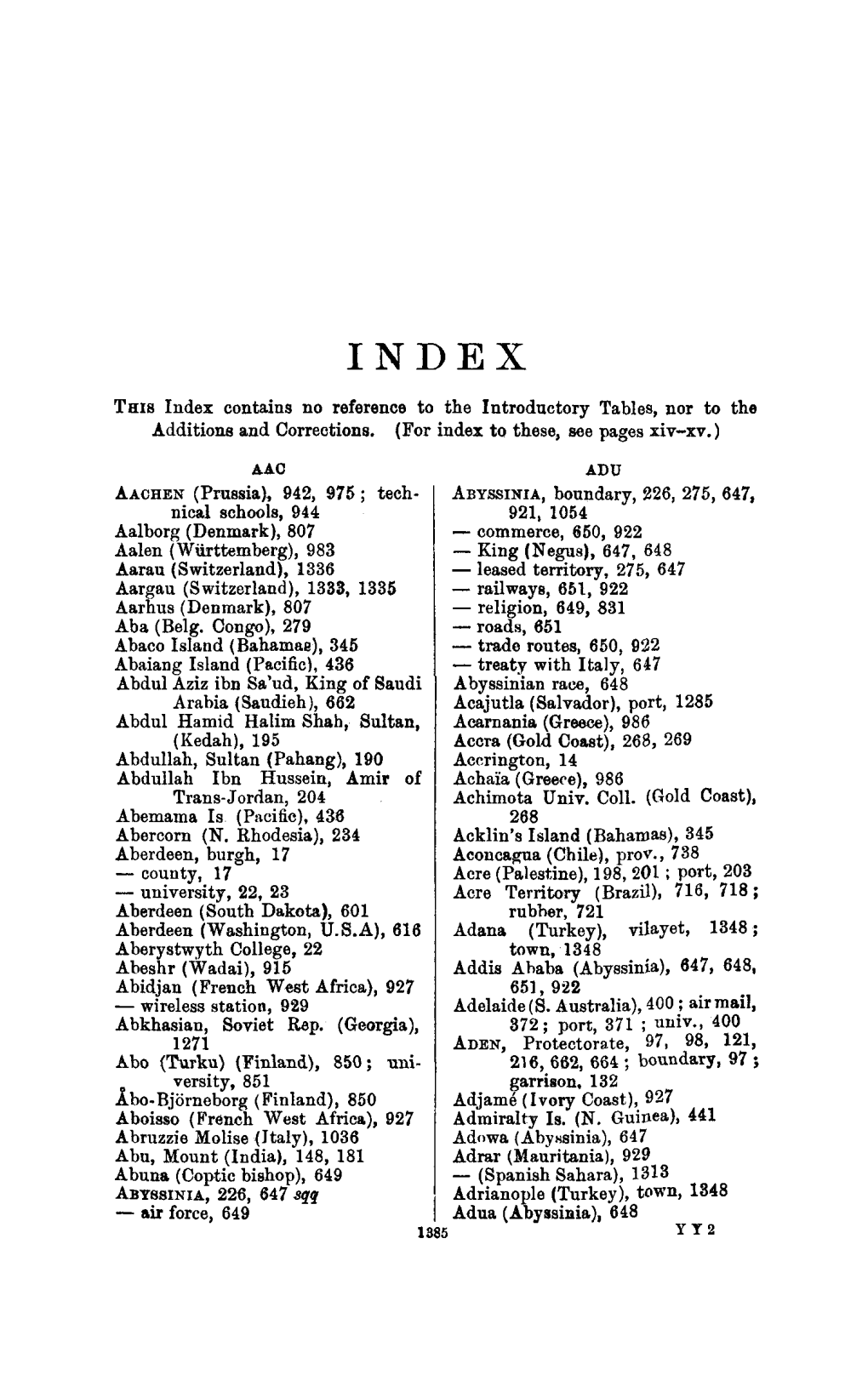 THIS Index Contains No Reference to the Introductory Tables, Nor to the Additions and Corrections