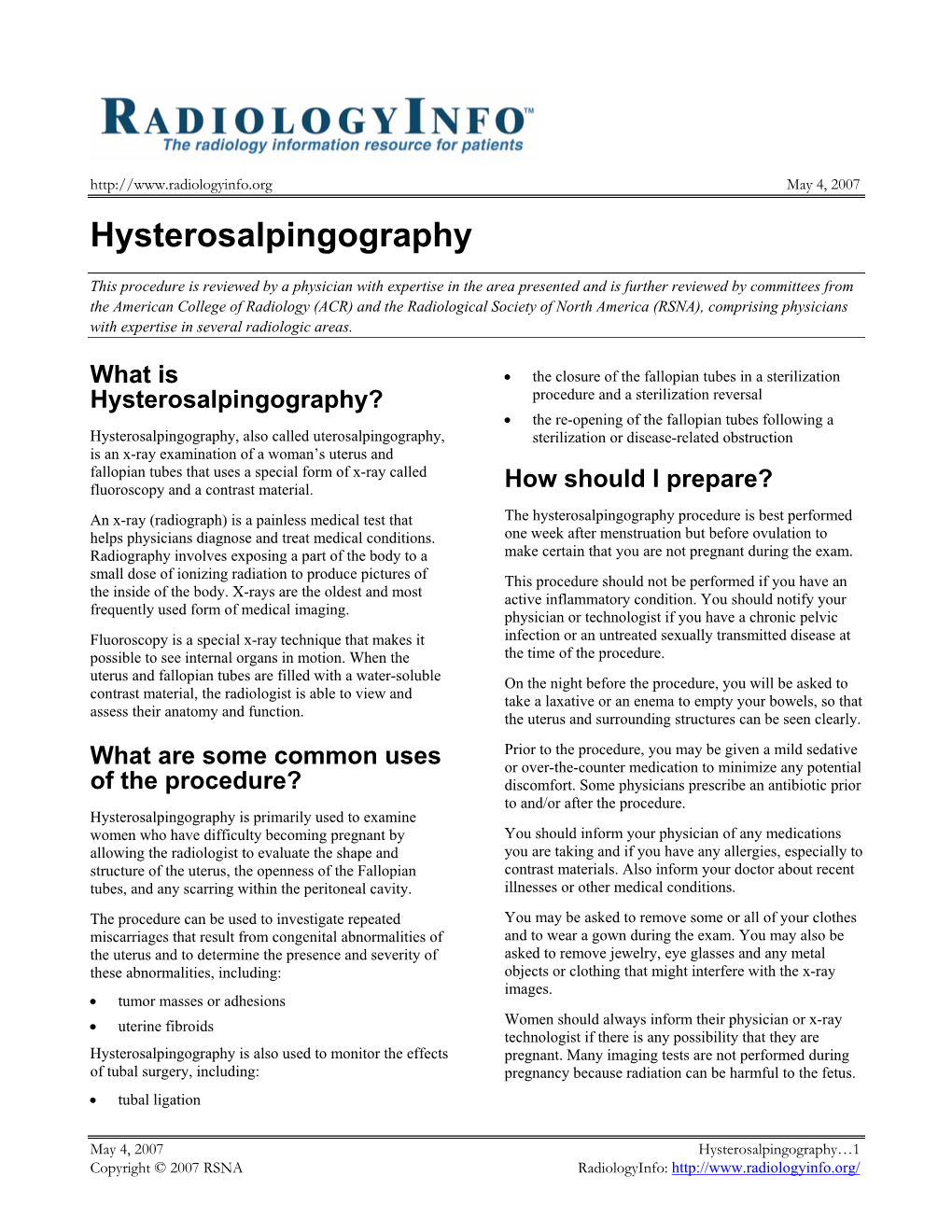 Hysterosalpingography