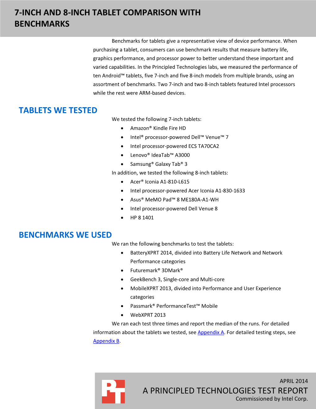 7-Inch and 8-Inch Tablet Comparison with Benchmarks