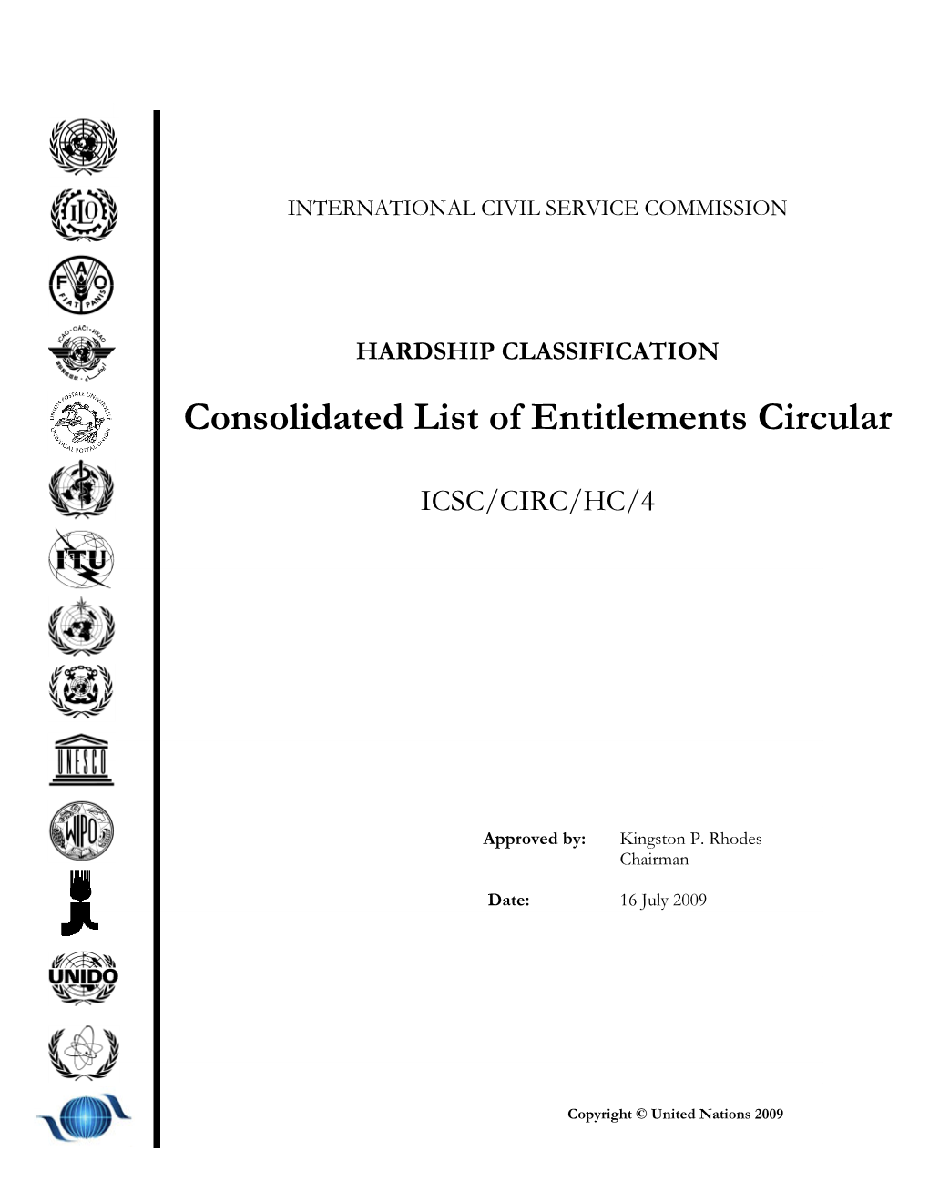 Consolidated List of Entitlements Circular