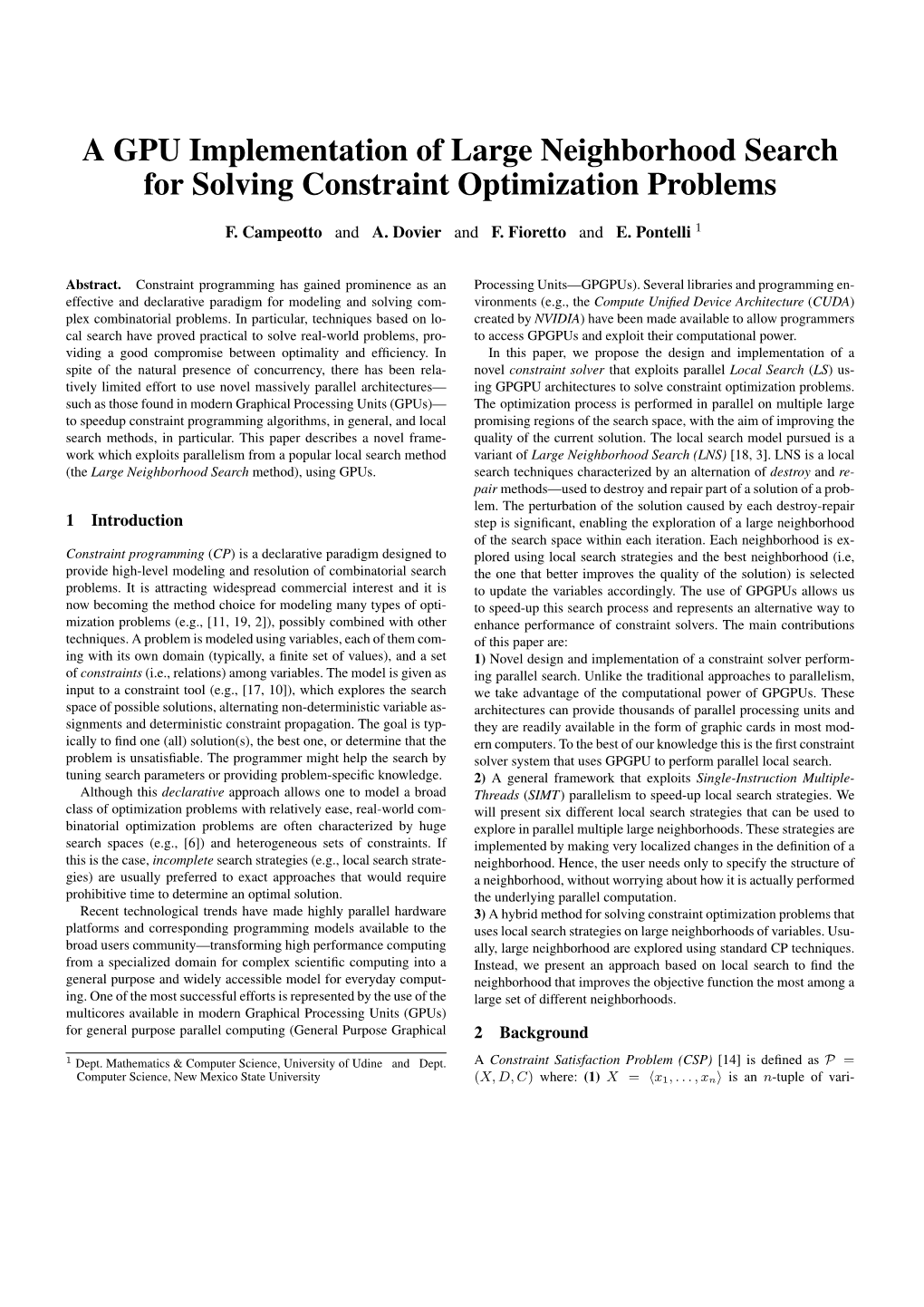 A GPU Implementation of Large Neighborhood Search for Solving Constraint Optimization Problems