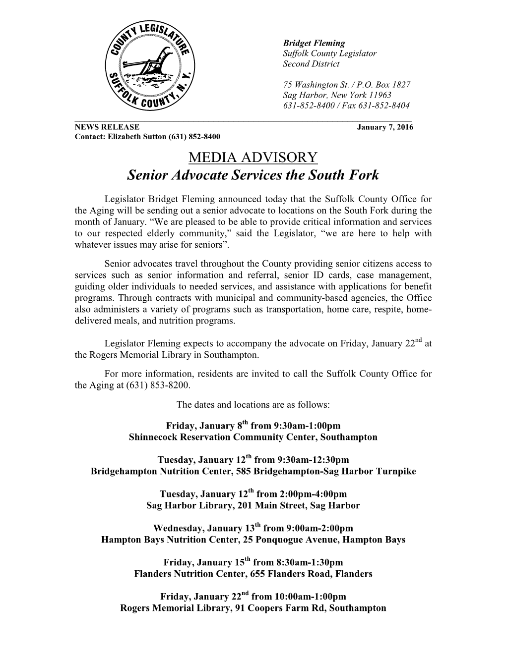 Senior Advocate Services the South Fork