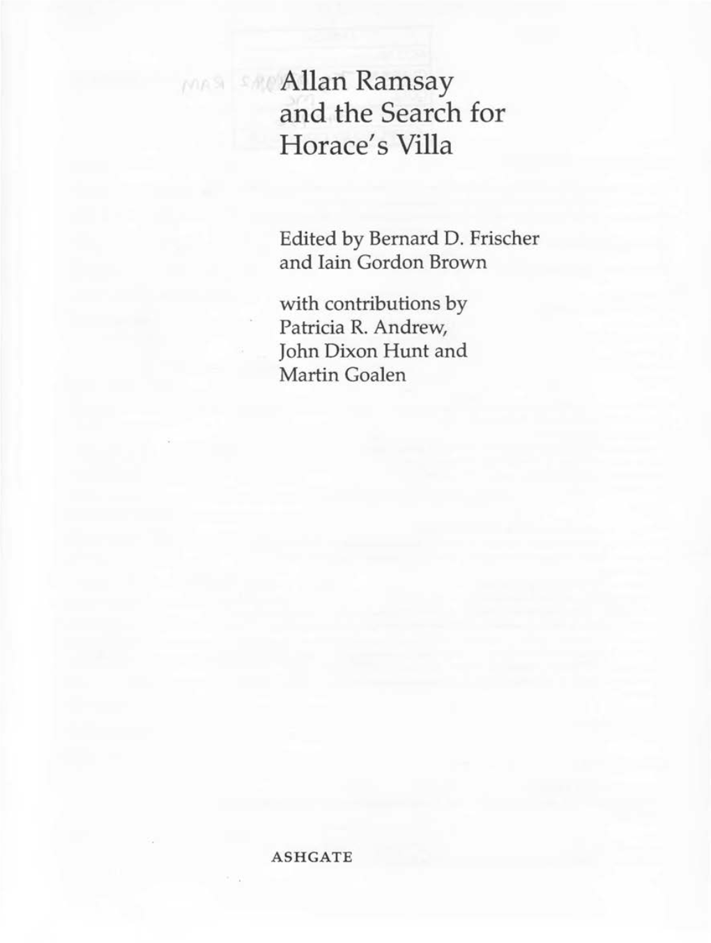 Allan Ramsay and the Search for Horace' S Villa