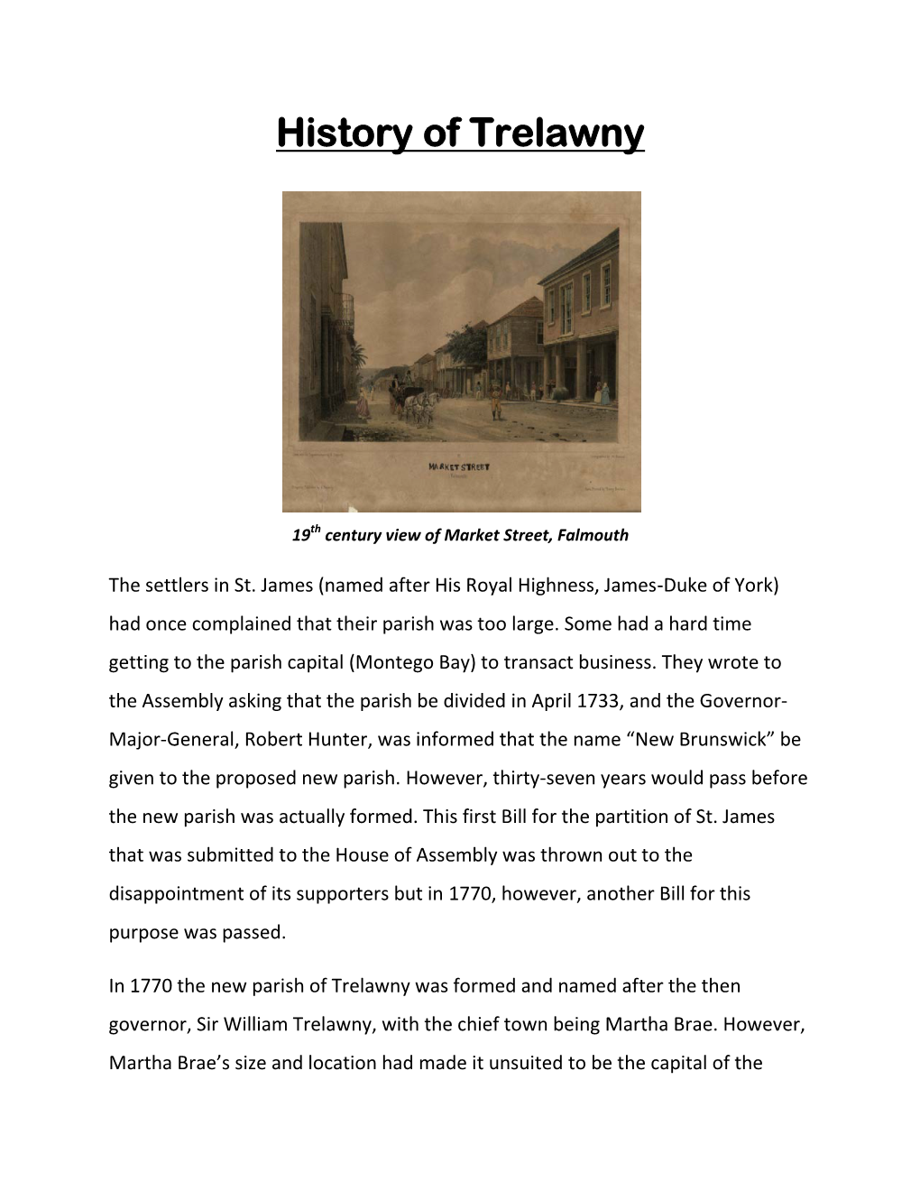 History of Trelawny