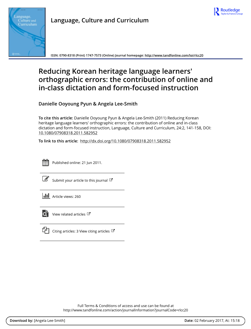 Reducing Korean Heritage Language Learners' Orthographic Errors: the Contribution of Online and In-Class Dictation and Form-Focused Instruction