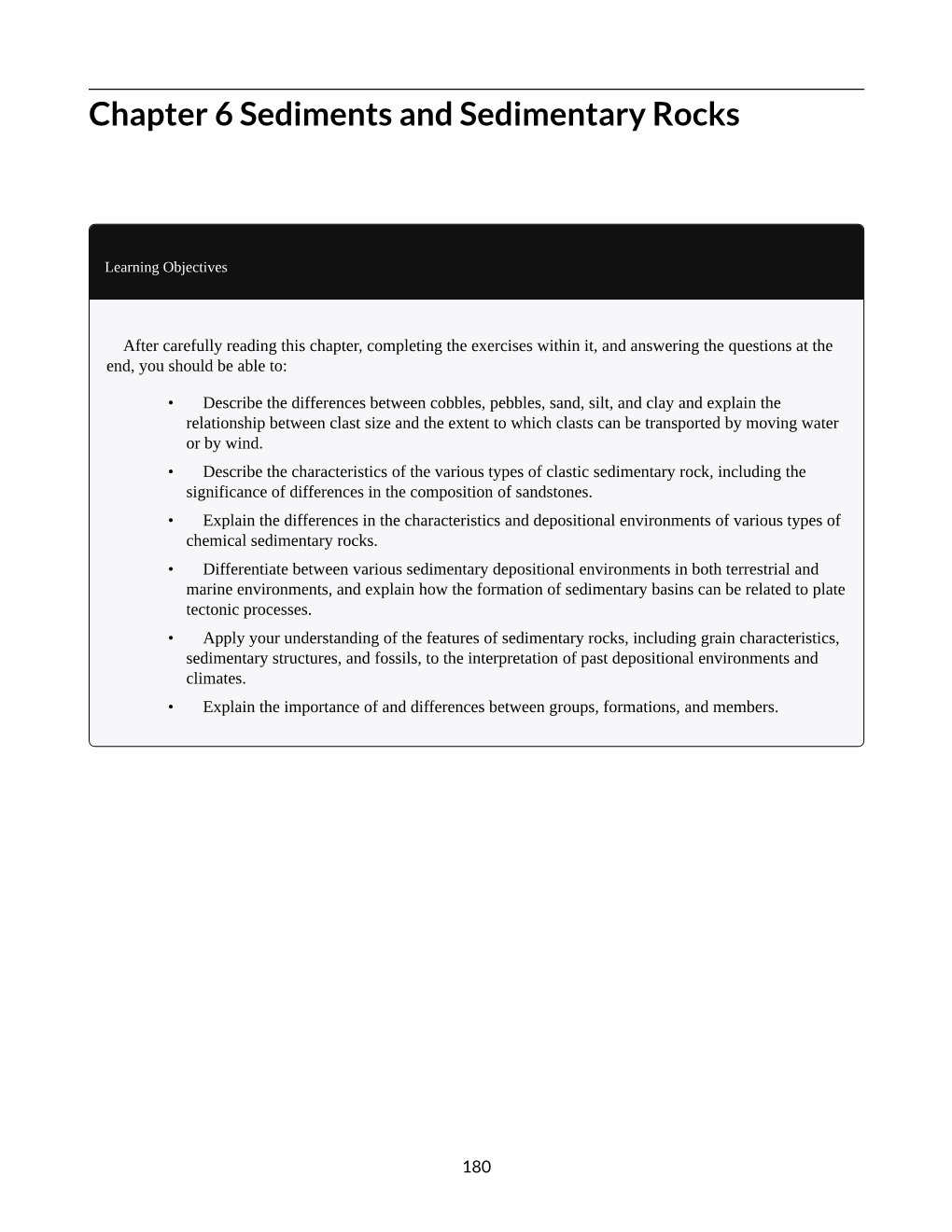 Chapter 6 Sediments and Sedimentary Rocks