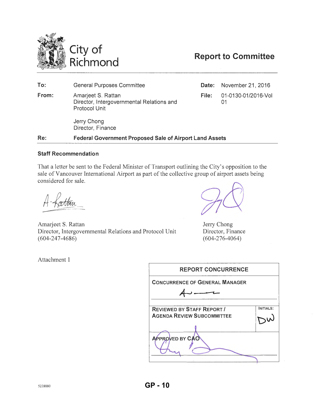 Federal Government Proposed Sale of Airport Land Assets