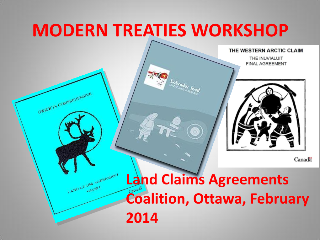 Modern Treaties Workshop