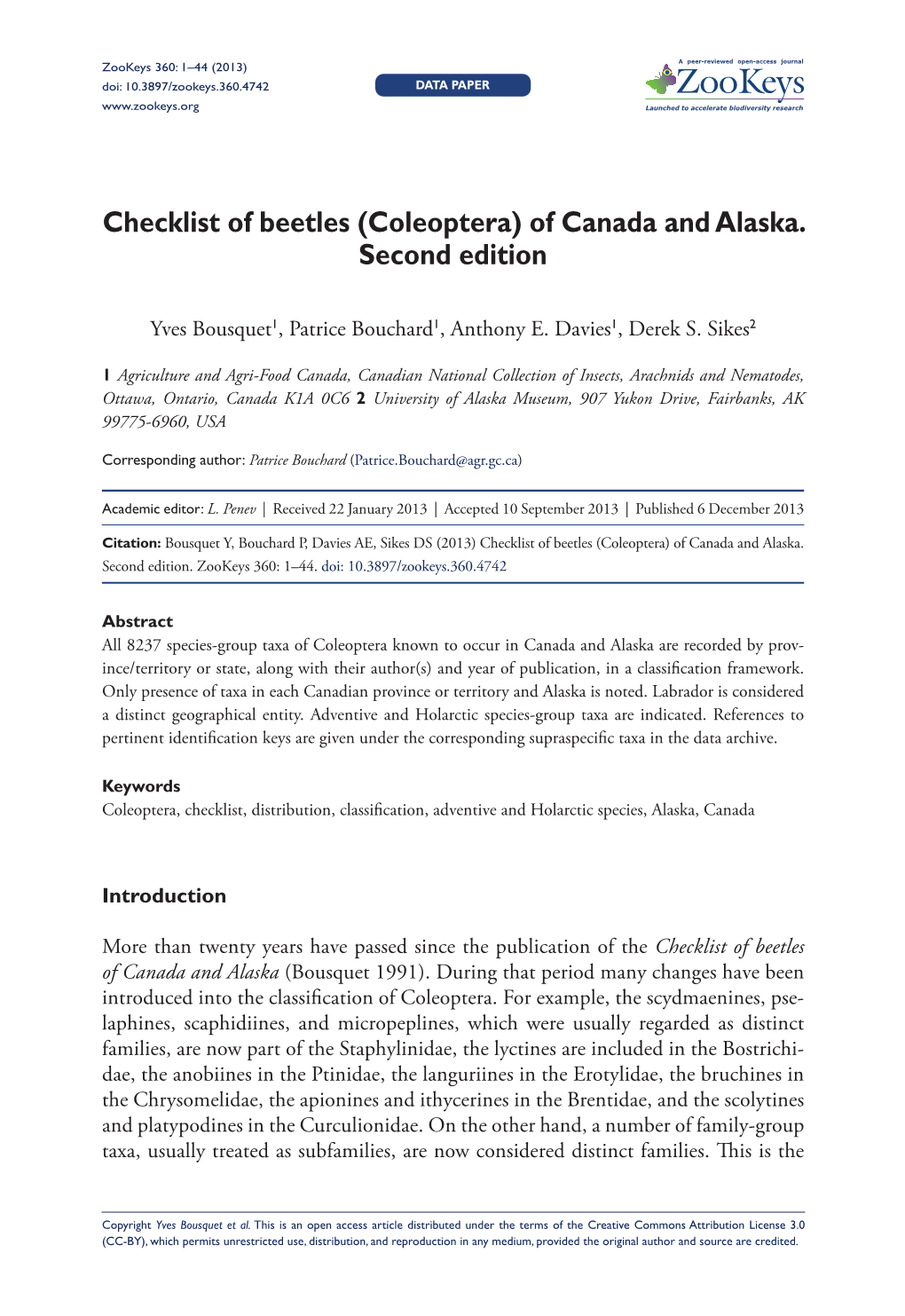 Checklist of Beetles (Coleoptera) of Canada and Alaska. Second Edition