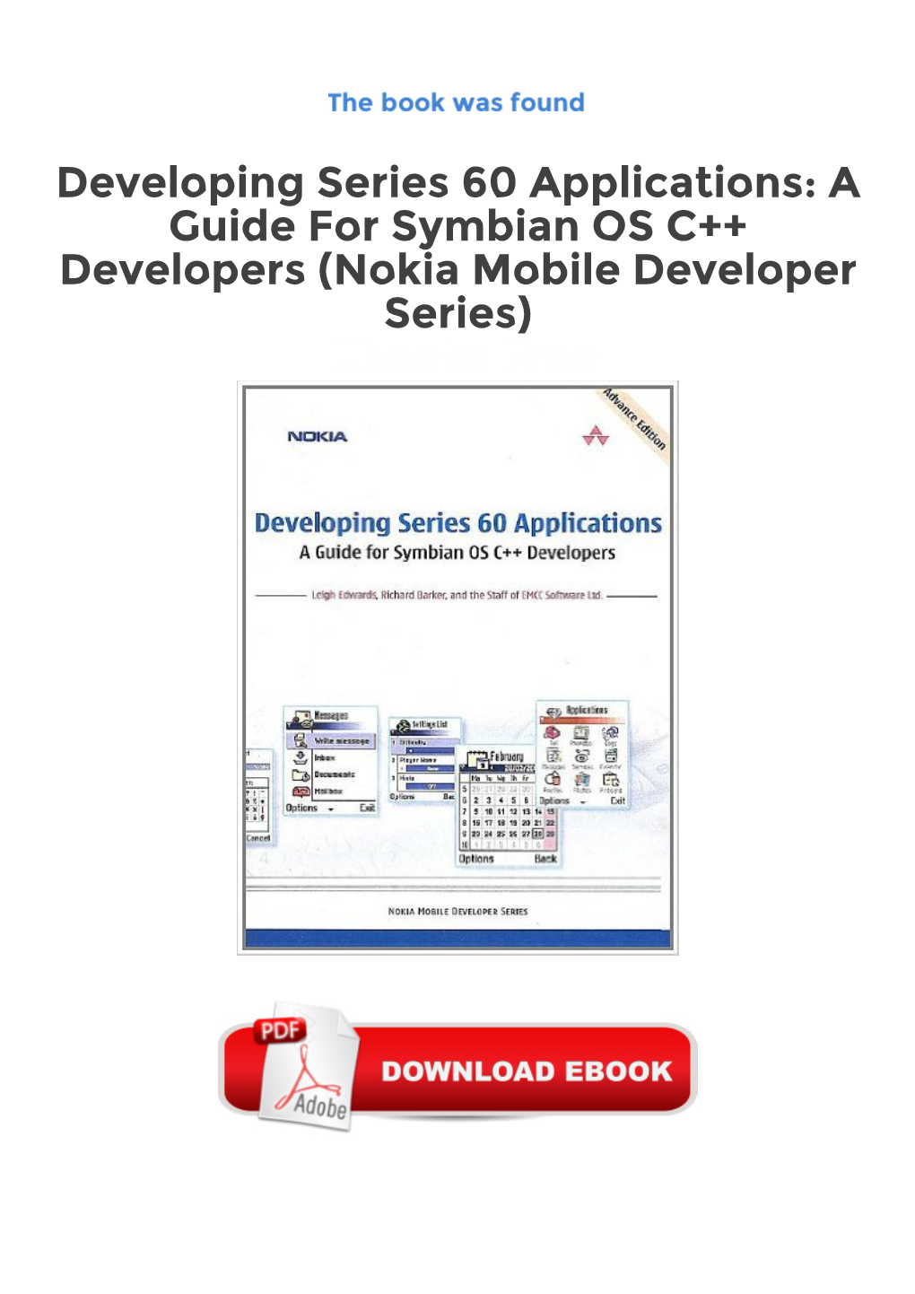 A Guide for Symbian OS C++ Developers (Nokia Mobile