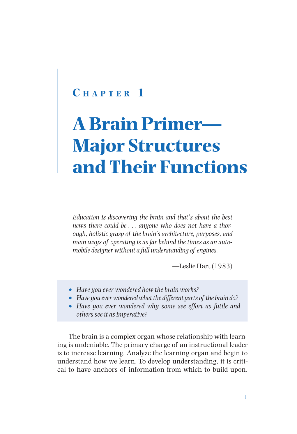 A Brain Primer— Major Structures and Their Functions