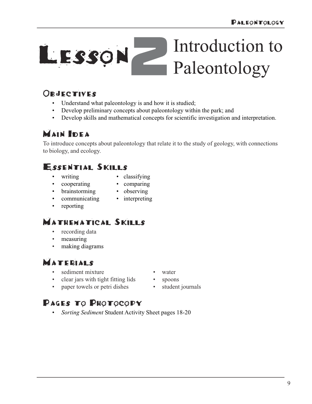 Lesson2introduction to Paleontology