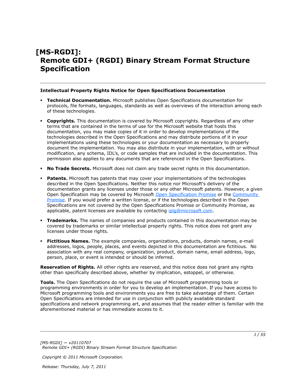 Intellectual Property Rights Notice for Open Specifications Documentation s23