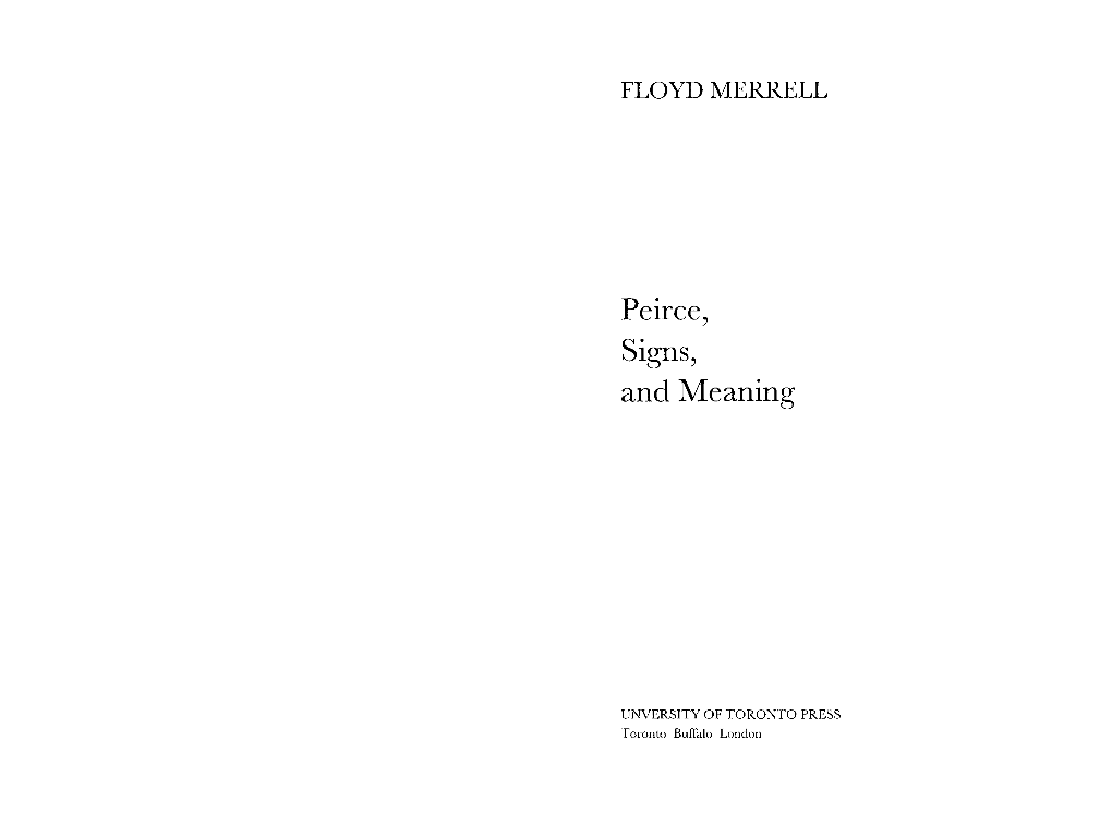 Peirce, Signs, and Meaning