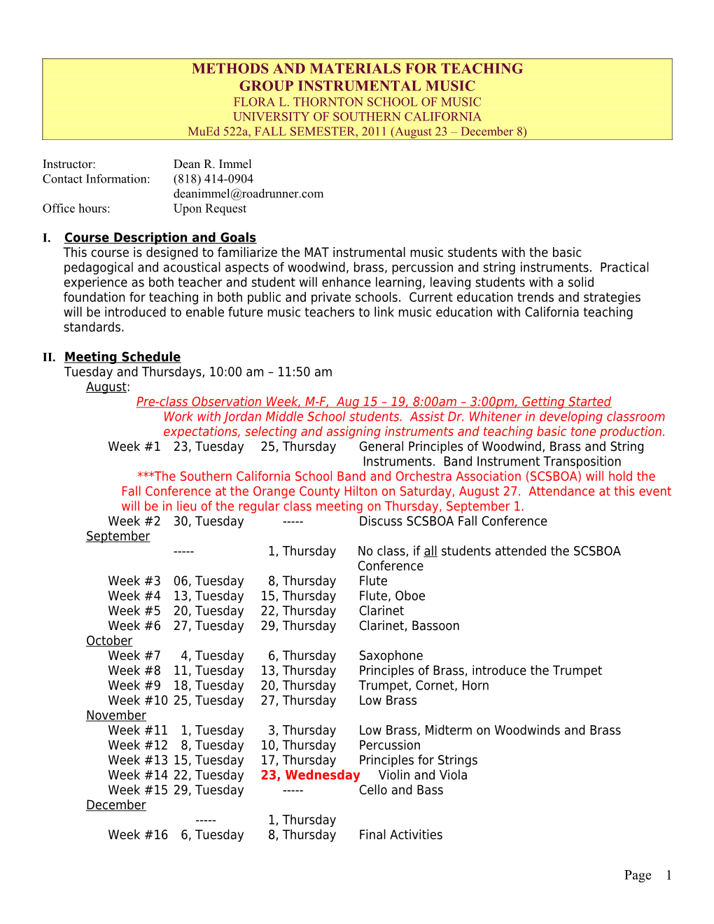 Sample Syllabus Template