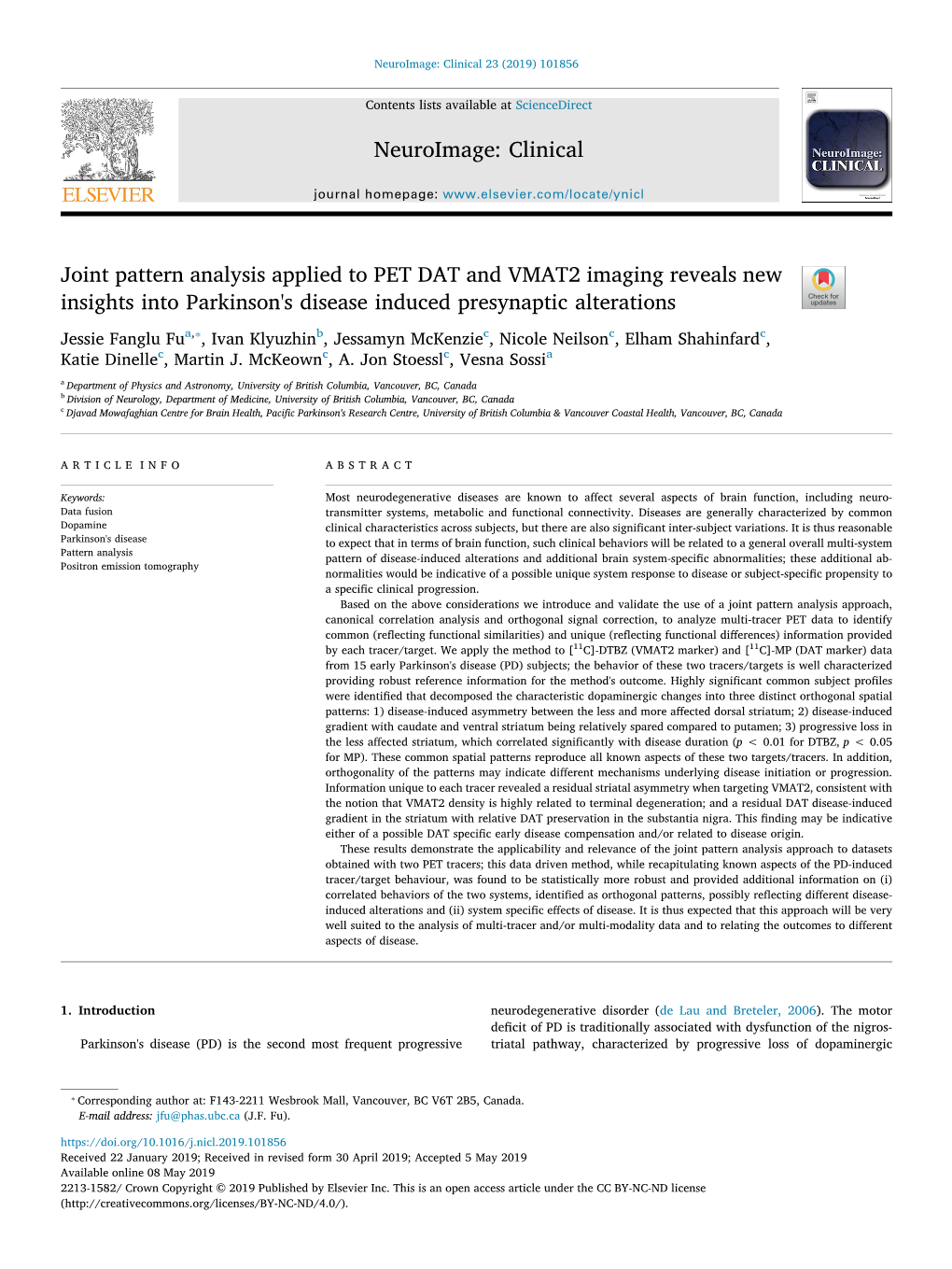 Joint Pattern Analysis Applied to PET DAT and VMAT2 Imaging Reveals