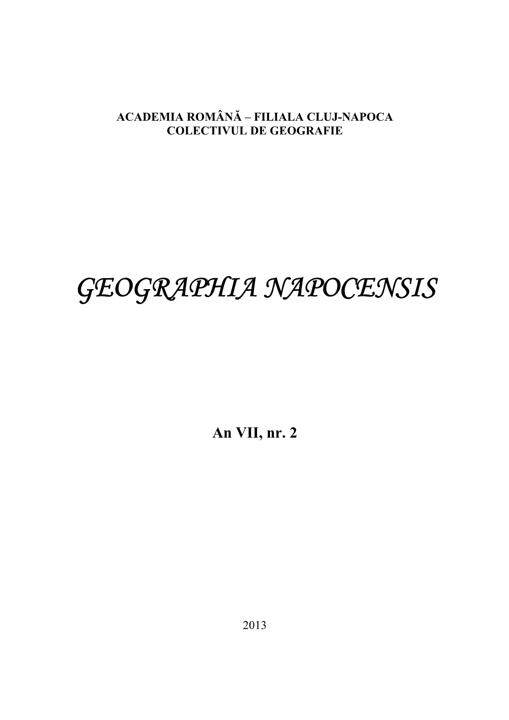 Geographia Napocensis