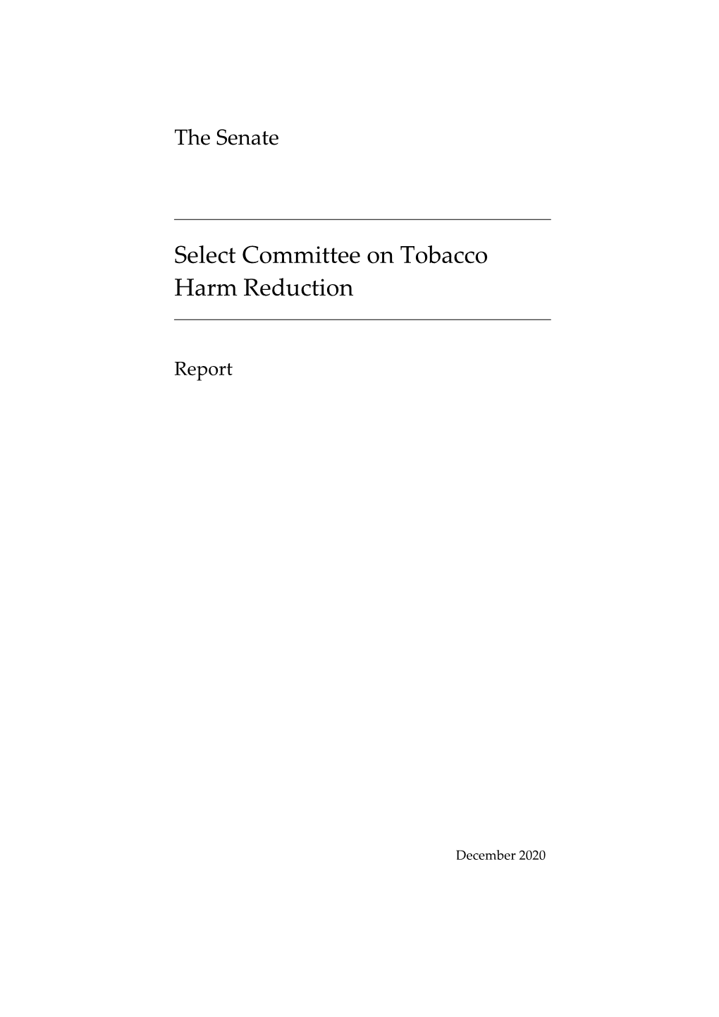 Select Committee on Tobacco Harm Reduction