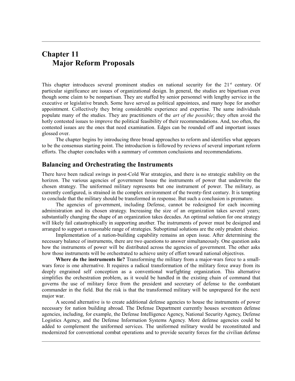 Major Reform Proposals 22