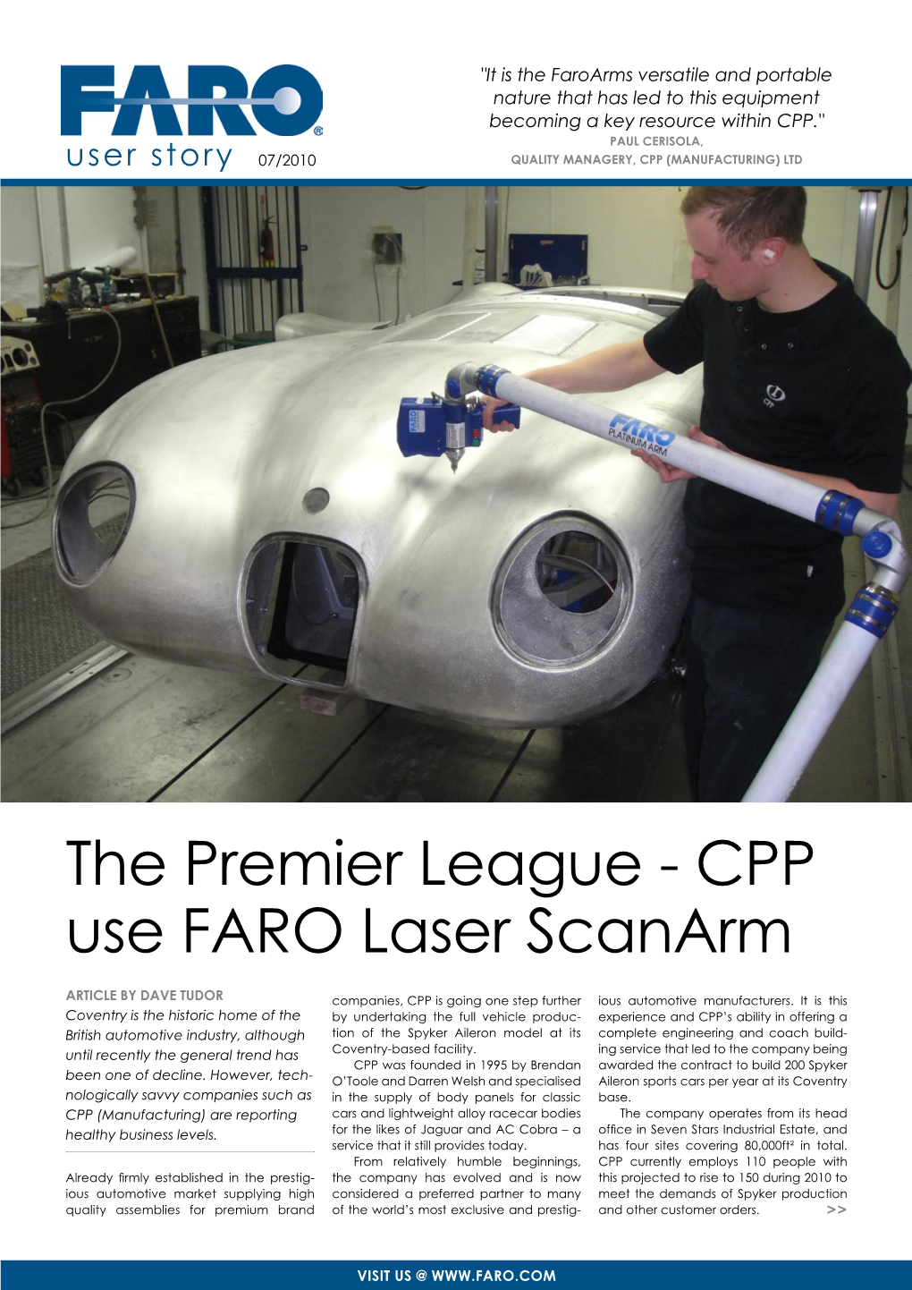 The Premier League - CPP Use FARO Laser Scanarm