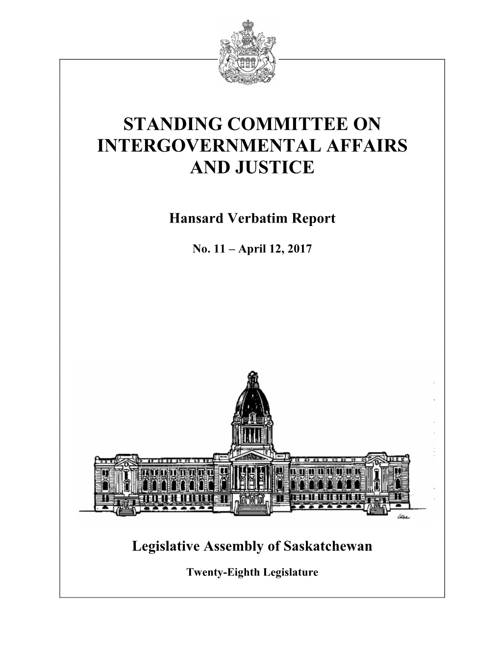 Standing Committee on Intergovernmental Affairs and Justice