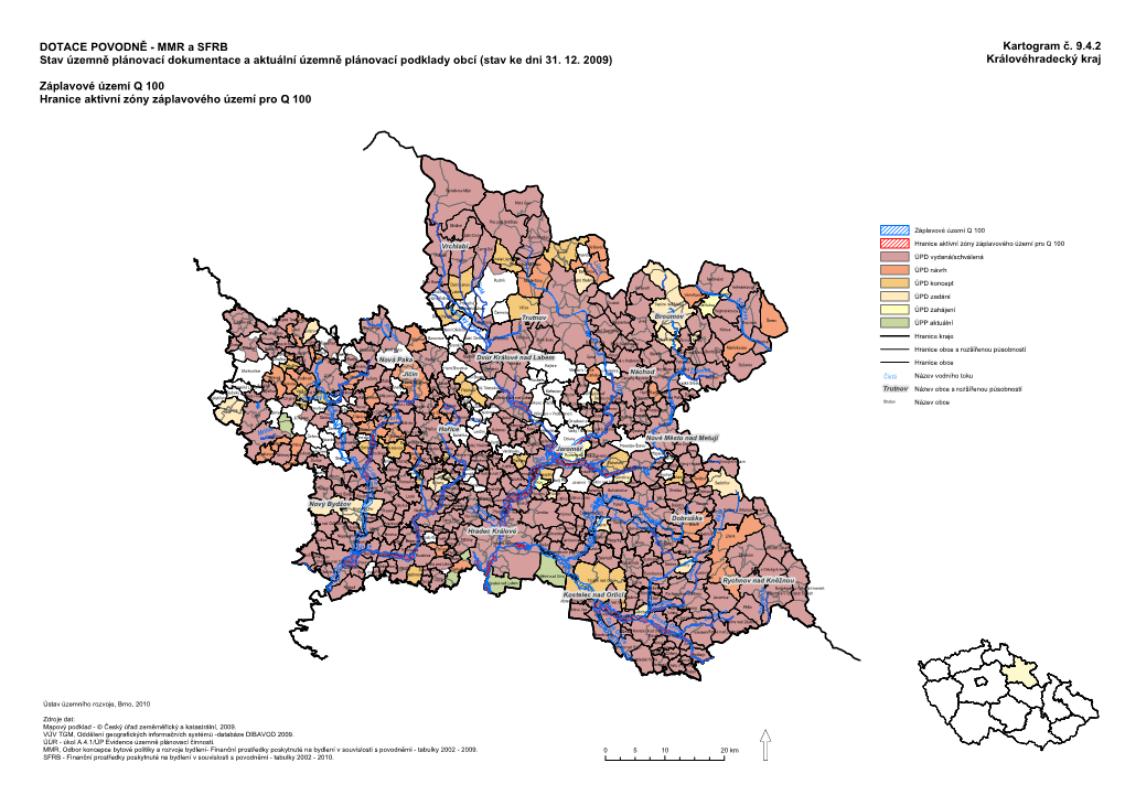 DOTACE POVODNĚ - MMR a SFRB Kartogram Č