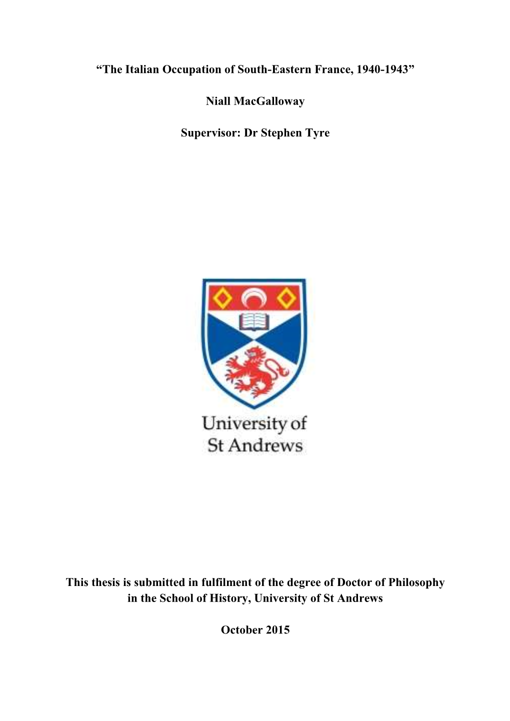 Niall Macgalloway Phd Thesis