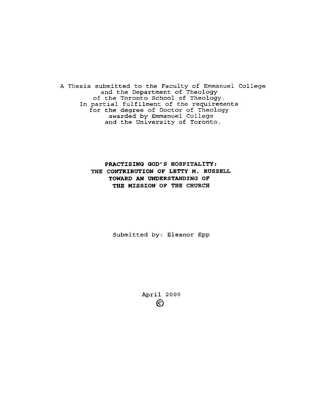 Feminist Perspectives on the Mission of the Church ...37 Contribution of Rosemary Radford Ruether