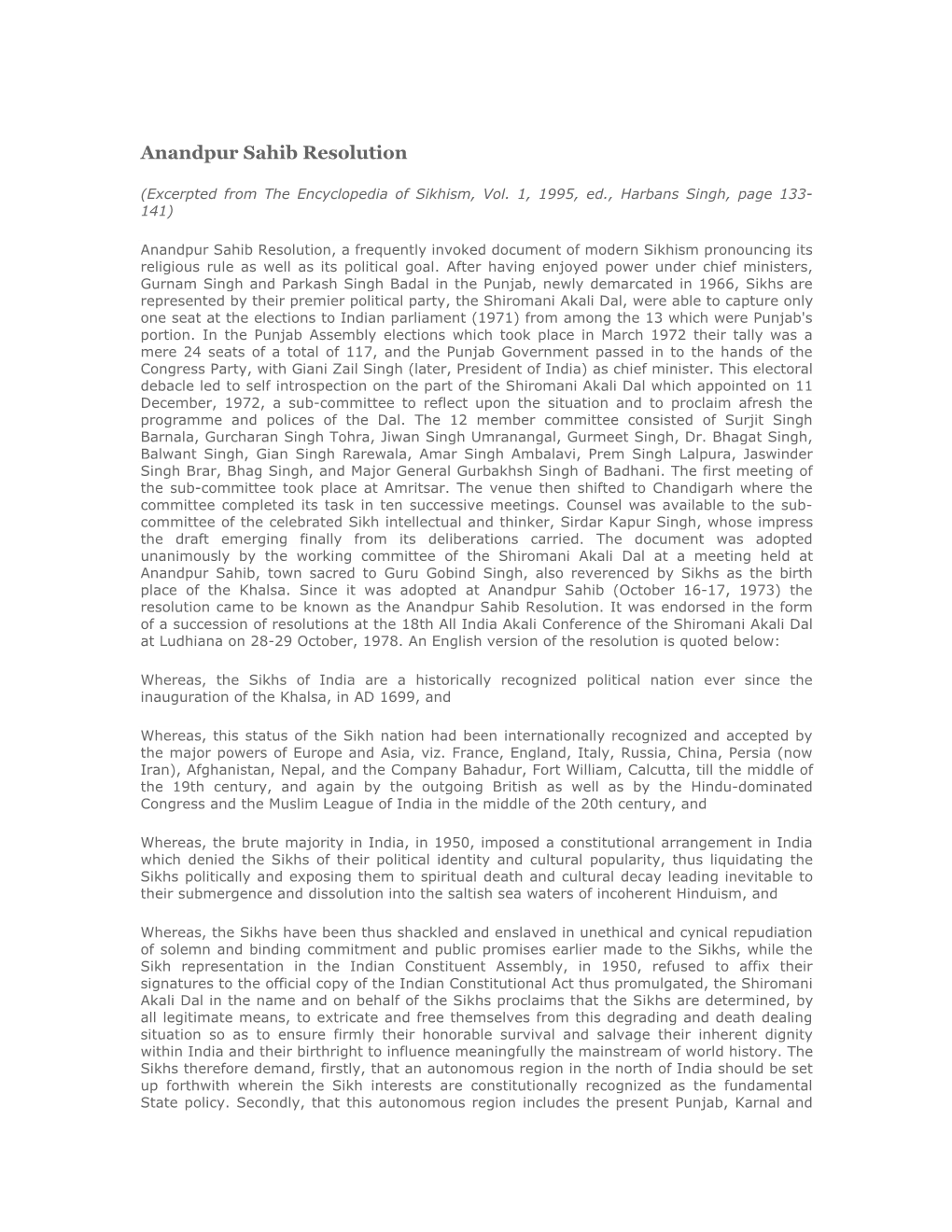 Anandpur Sahib Resolution