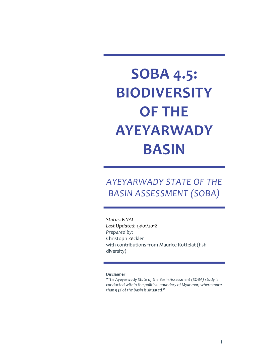 Biodiversity of the Ayeyarwady Basin