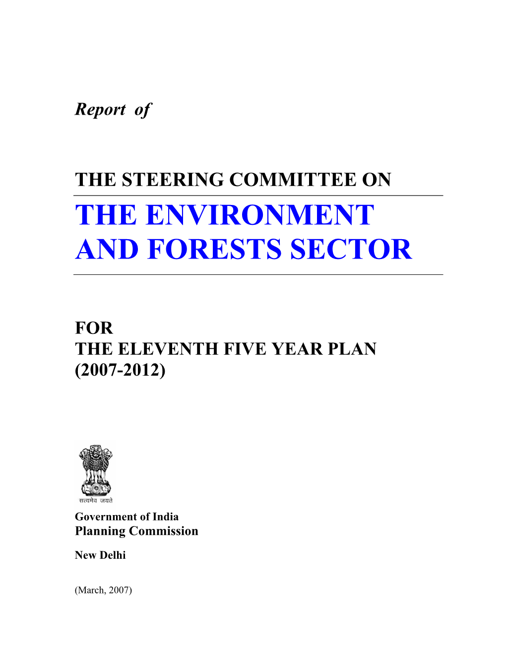 The Steering Committee on the Environment and Forests Sector