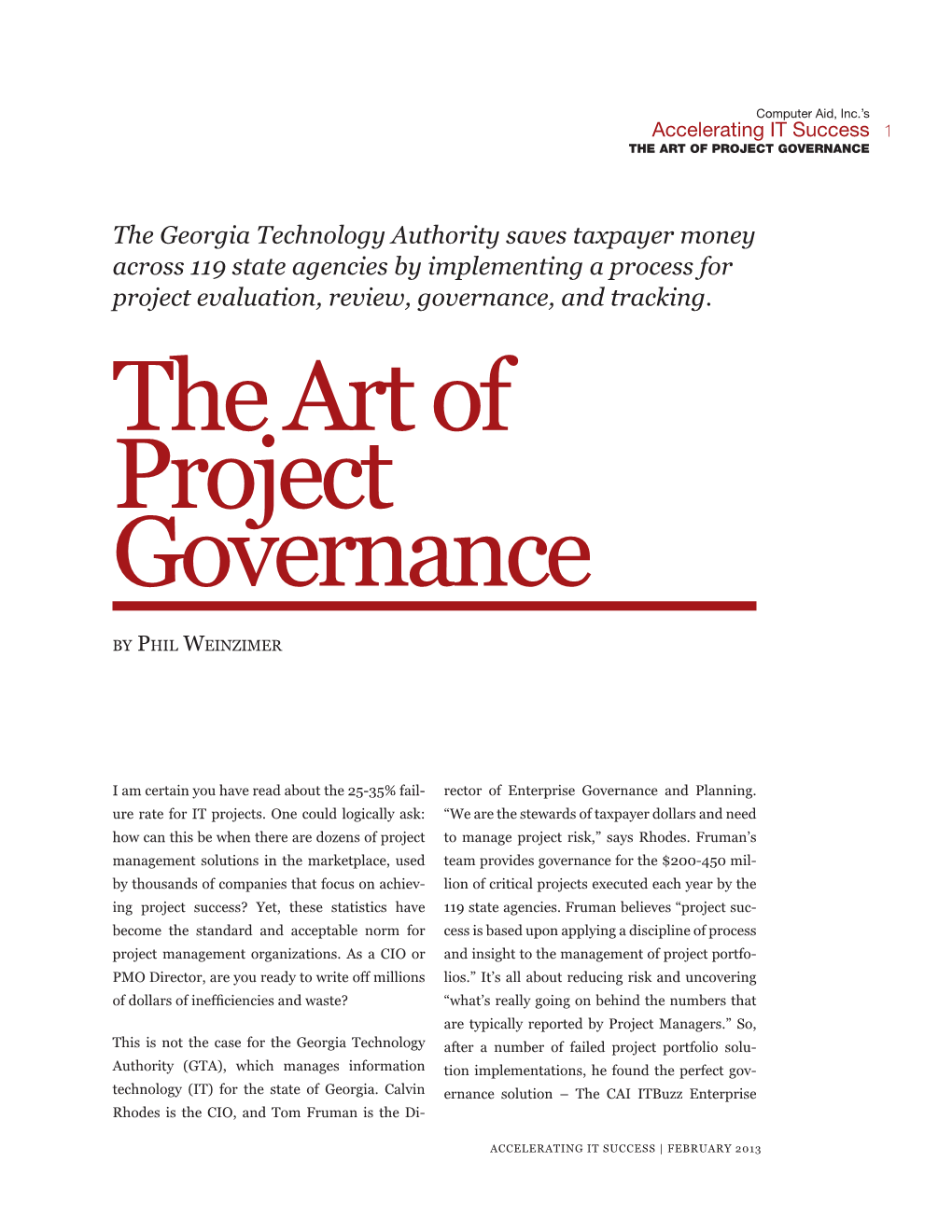 The Art of Project Governance