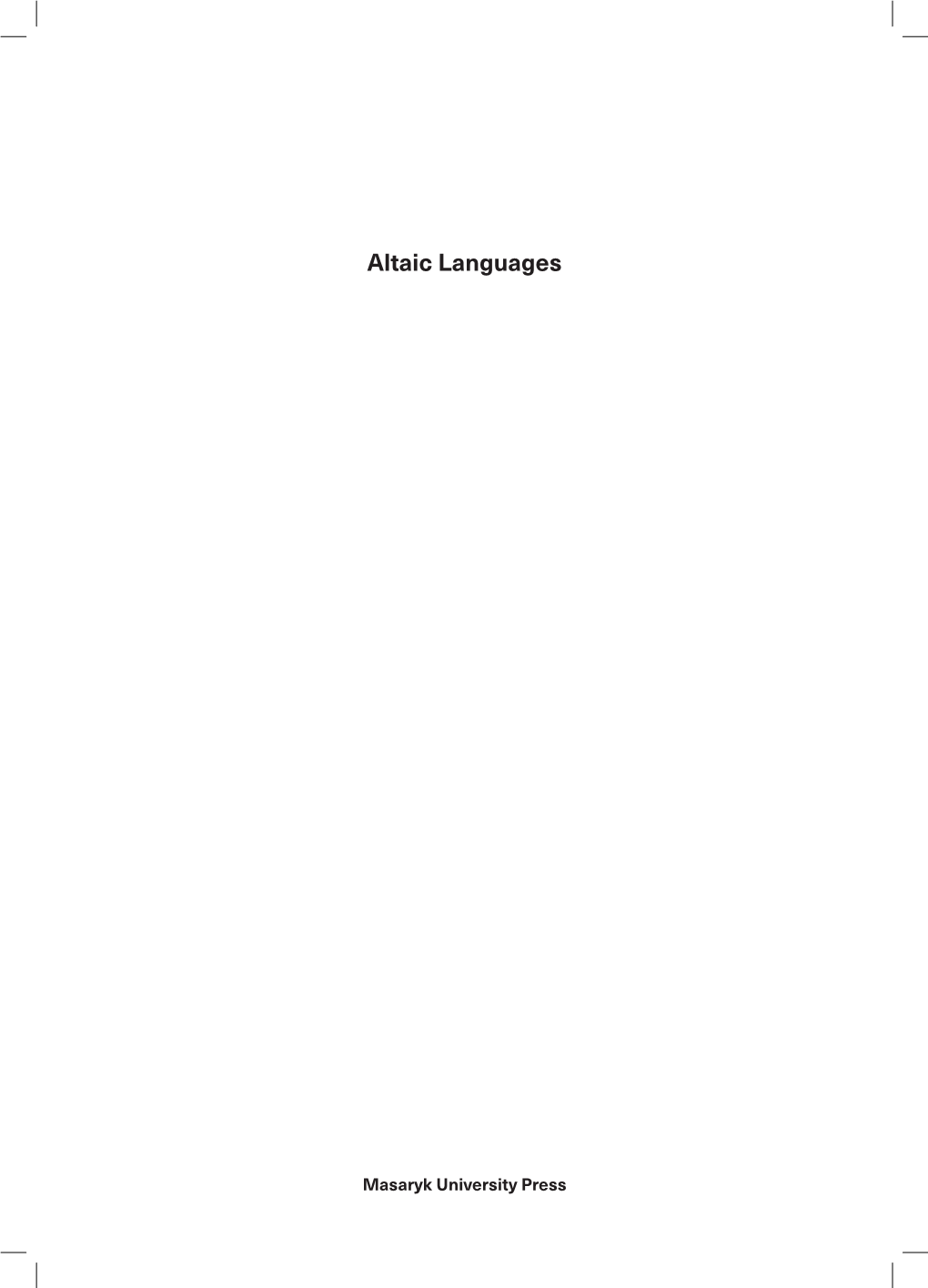 Altaic Languages