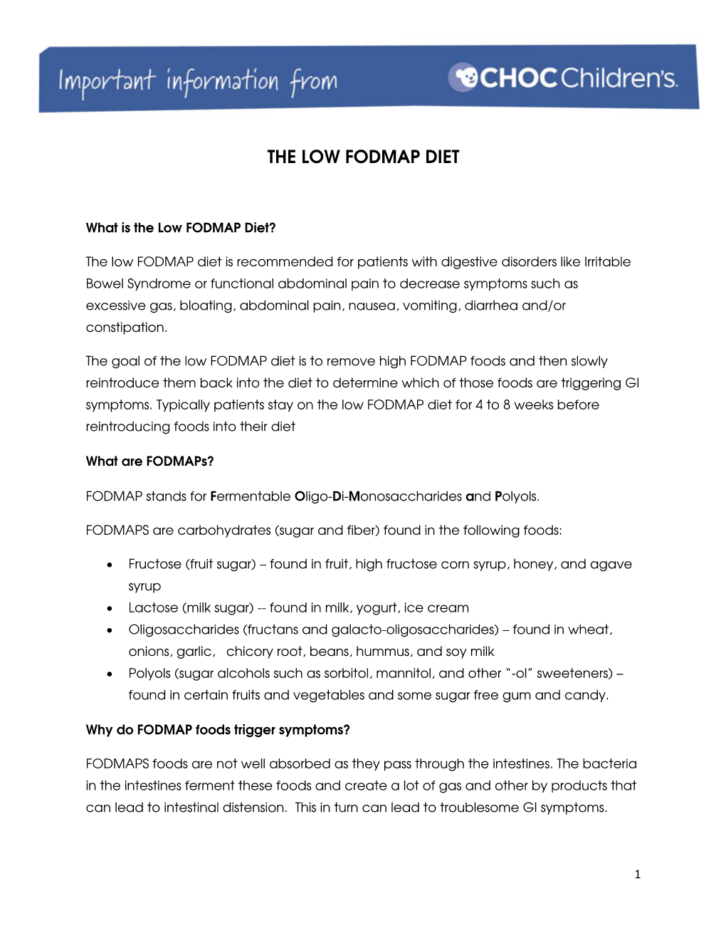 The Low Fodmap Diet