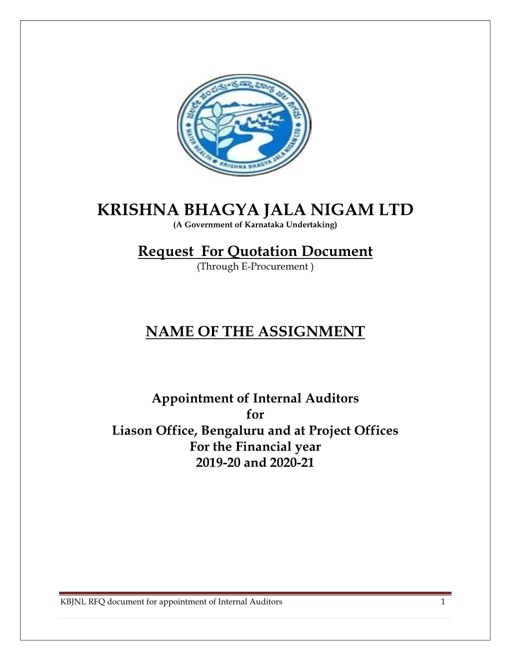 KRISHNA BHAGYA JALA NIGAM LTD (A Government of Karnataka Undertaking)