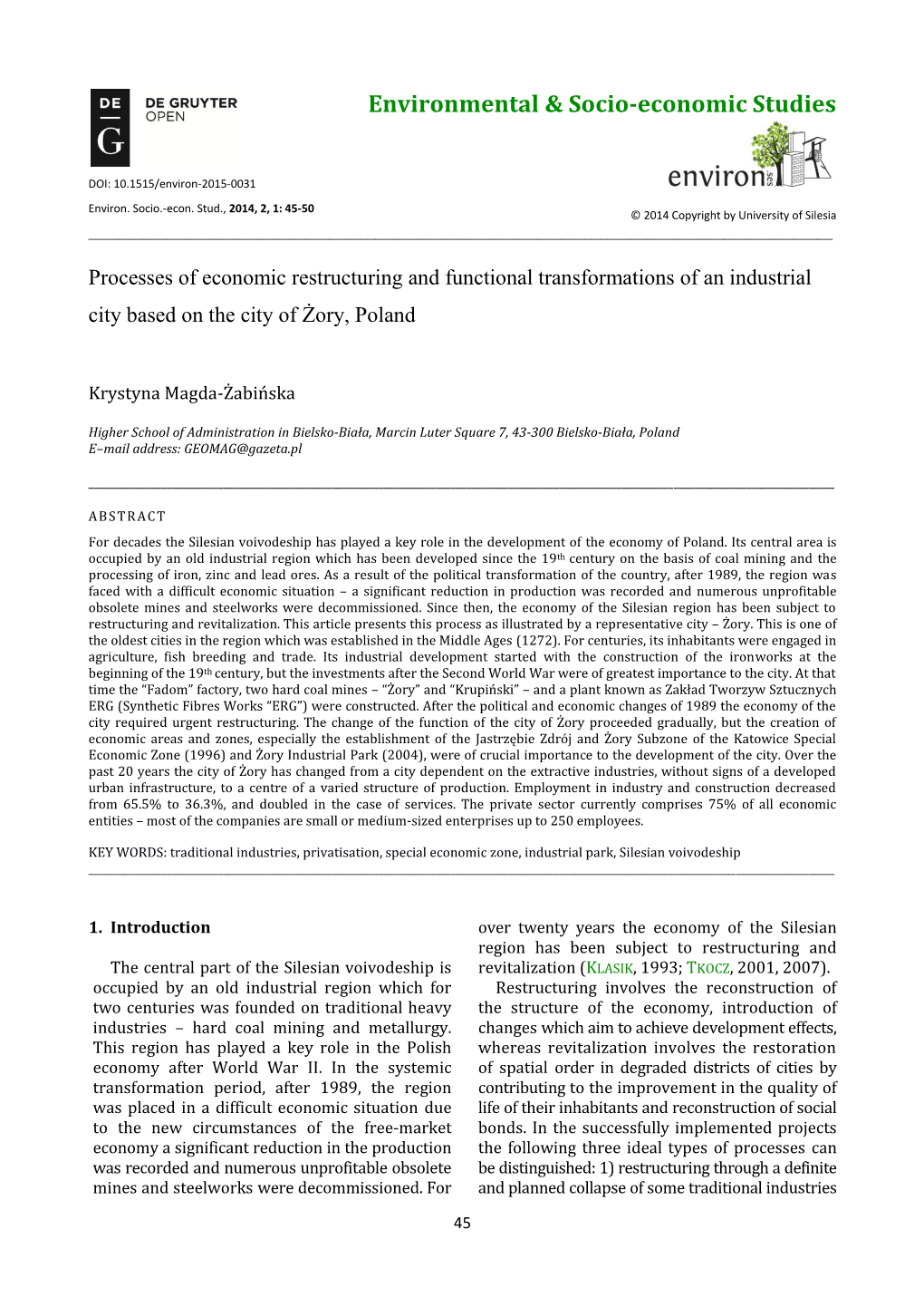 Environmental & Socio-Economic Studies